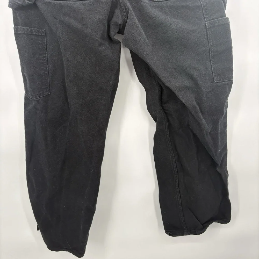 Carhartt Mens Size 32 x 30 Loose Fit Black Carpenter Pants 100% Cotton